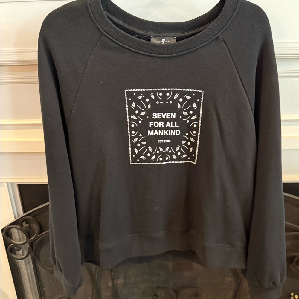 7 For All Mankind Black Sweatshirt